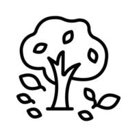tree with falling leaves, symbolizing autumn weather and change.,. vector