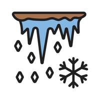 Icicles forming under a surface, representing cold and freezing weather. vector