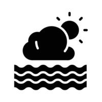 A sun peeking through clouds, representing partly cloudy weather design,, vector