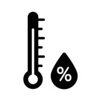 A thermometer and humidity symbol representing temperature and moisture levels,.. vector