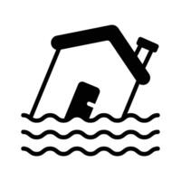 A house submerged in water, representing flooding or natural disasters.,..,, vector