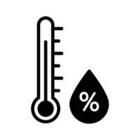 A thermometer and humidity symbol representing temperature and moisture levels,..,, vector