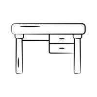 Creatively designed hand drawn icon showing study table vector