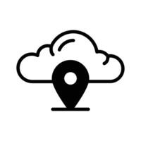 A cloud with a location pin, symbolizing localized weather updates.,..,, vector