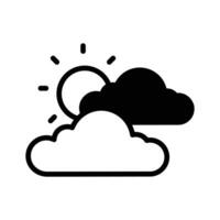 A sun peeking through clouds, representing partly cloudy weather design,..,, vector