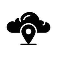 A cloud with a location pin, symbolizing localized weather updates.,.. vector