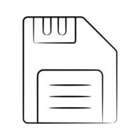Easy to edit hand drawn icon depicting floppy disk vector