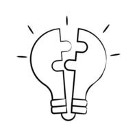 Problem solving icon creatively designed in hand drawn style vector