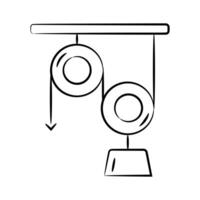 Catch a sight of this trendy pulley system hand drawn icon vector