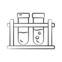 Check out hand drawn style icon of test tubes rack vector