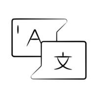 Modern hand drawn style icon of language translator vector