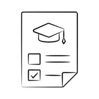 Curriculum icon creatively designed in hand drawn style vector