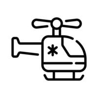 Visually appealing linear icon of medical helicopter rescue vector
