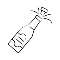 Champagne icon designed in doodle style, ready for premium use vector