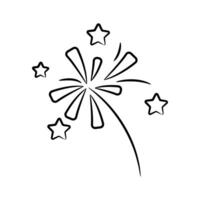 Check this visually appealing hand drawn icon of fireworks vector