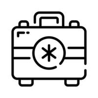 A customizable line style icon showing first aid box vector