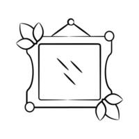 A ready to use doodle icon showing hanging photo frame vector