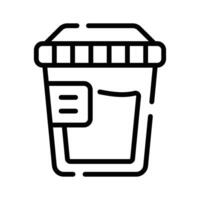 A customizable outline style icon showing urine test container vector