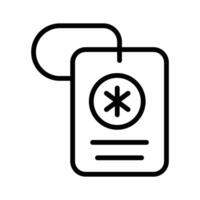 A linear style icon showing hospital report with a medical sign vector