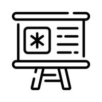 Ready to use line icon of medical presentation board vector