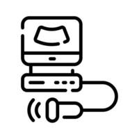 Grab this trendy line style icon of ultrasound machine vector