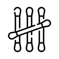An easy to edit line icon showing medicated cotton swabs vector