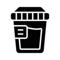 A customizable glyph style icon showing urine test container vector
