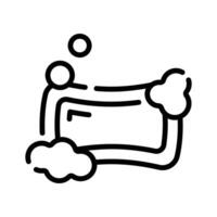Creatively designed line icon of soap with bubbles vector