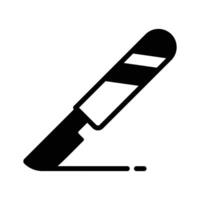 Easy to use glyph style icon of surgical scalpel. vector