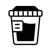 A customizable glyph style icon showing urine test container. vector