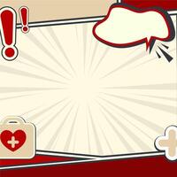 template for World Red Cross Day season with comic pop art style design set, banner design template celebrated in 8 may. Red cross CPR, World heart day, world health day vector