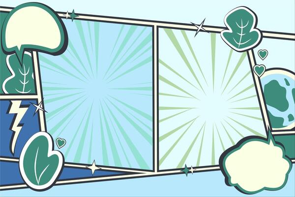 Eco Comic Style Background, Environment and Nature