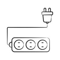 Here is a trendy doodle style icon of power cord vector