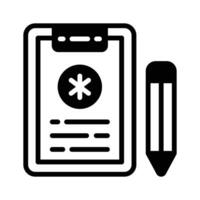 Easy to edit glyph style icon showing doctor report. vector