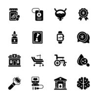 Modern Set of Medical and Lab Testing Glyph Icons vector