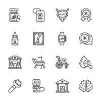 Modern Set of Medical and Lab Testing Line Icons vector