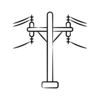 Easy to edit sketchy style icon of power grid tower vector