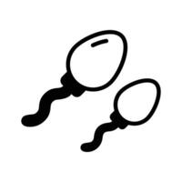 Here is a trendy glyph icon showing sperms reproductive cells. vector