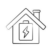 Have a look at this home power storage icon designed in doodle style vector