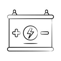 Visually appealing hand drawn style icon of solar battery vector