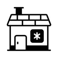 A customizable glyph style icon of showing clinic building. vector