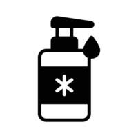 Hand sanitizer icon creatively designed in glyph style. vector