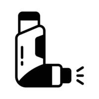 Ready to use glyph style icon of inhaler pump. vector