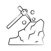 Catch a sight of this latest doodle icon of mining process vector