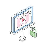 An eye-catching isometric icon of billboard ad vector