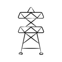 Catch a sight of this trendy doodle icon of power generation tower vector