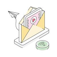 Check out this isometric icon of message vector