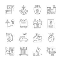 Ready to Use Pack of Energy Sources Hand Drawn Icons vector