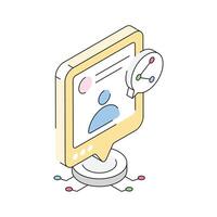 A captivating isometric icon of share profile concept vector