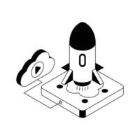 A visually appealing isometric icon of cloud startup. vector